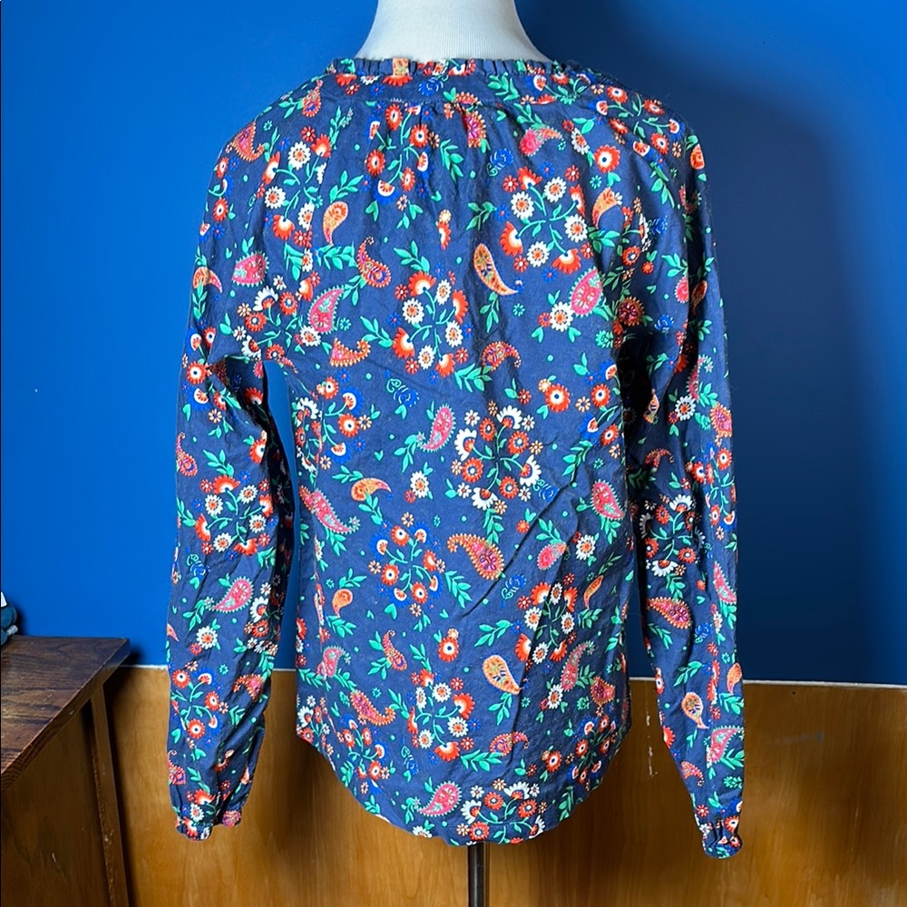Floral Blue Women's Top - Picture 4 of 7